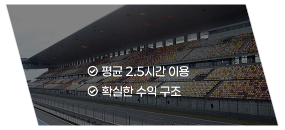 평균 2.5시간 이용 / 확실한 수익 구조
